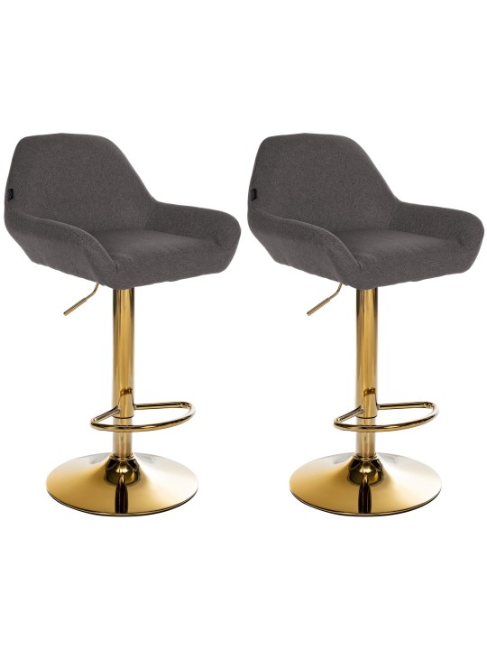 Sada 2 barových stoličiek Braga Gold Fabric, tmavosivá