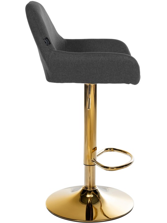 Sada 2 barových stoličiek Braga Gold Fabric, čierna