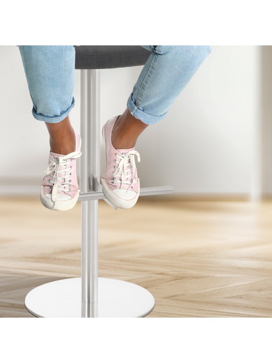 Barová stolička Cadiz látka nerez, tmavosivá