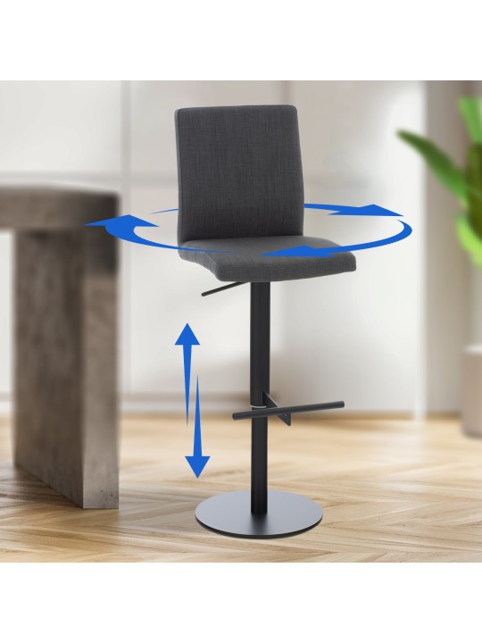 Barová stolička Cadiz látka, tmavosivá