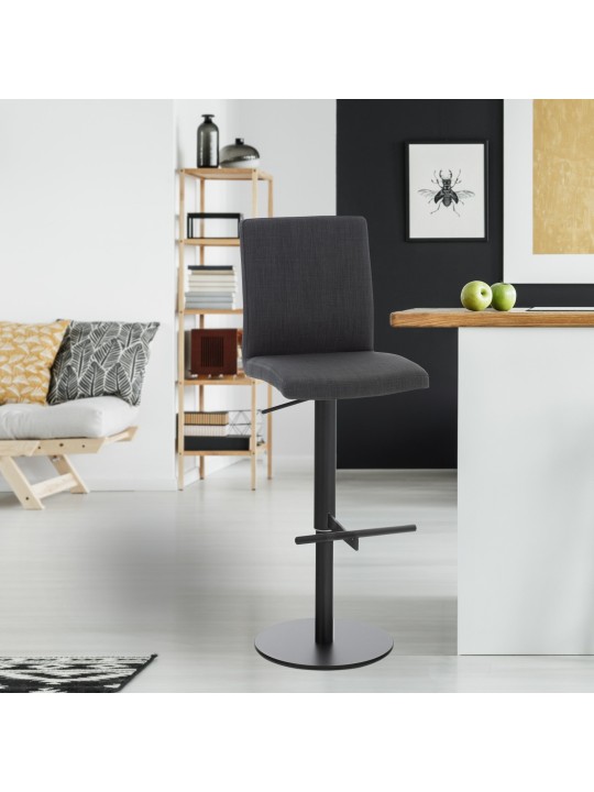Sada 2 barových stoličiek Cadiz látka, tmavosivá