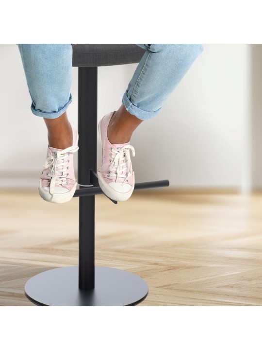 Sada 2 barových stoličiek Cadiz látka, tmavosivá