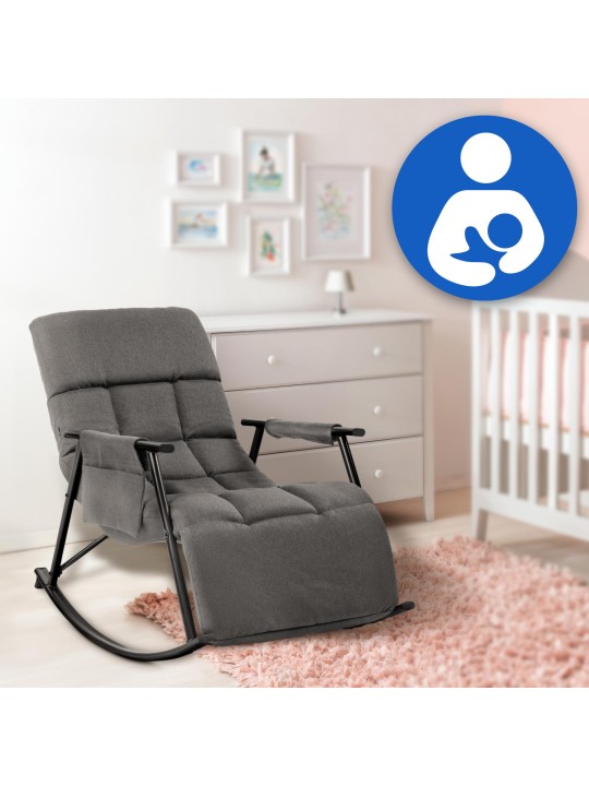 Hojdacie kreslo Cathy látka, tmavosivá