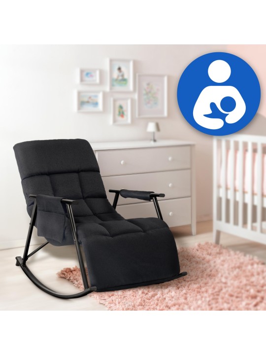 Hojdacie kreslo Cathy látka, čierna