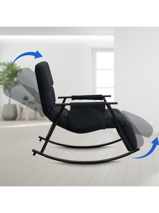 Hojdacie kreslo Cathy látka, čierna