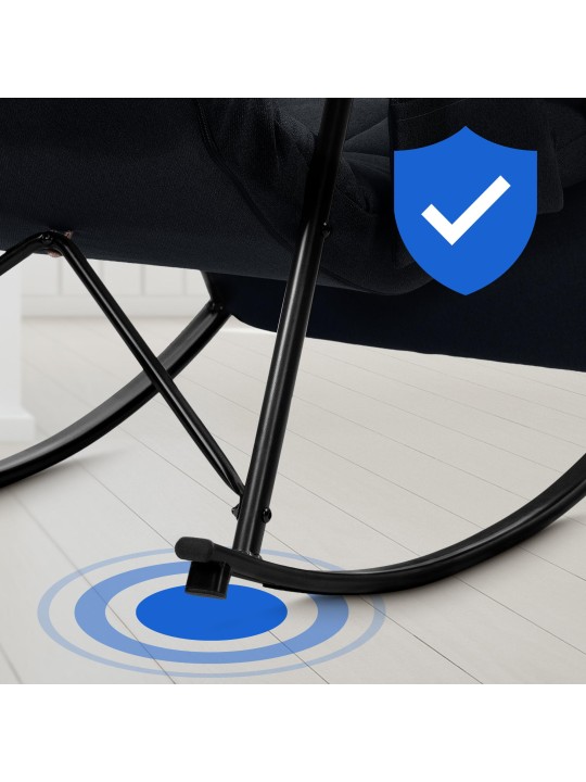 Hojdacie kreslo Cathy látka, čierna