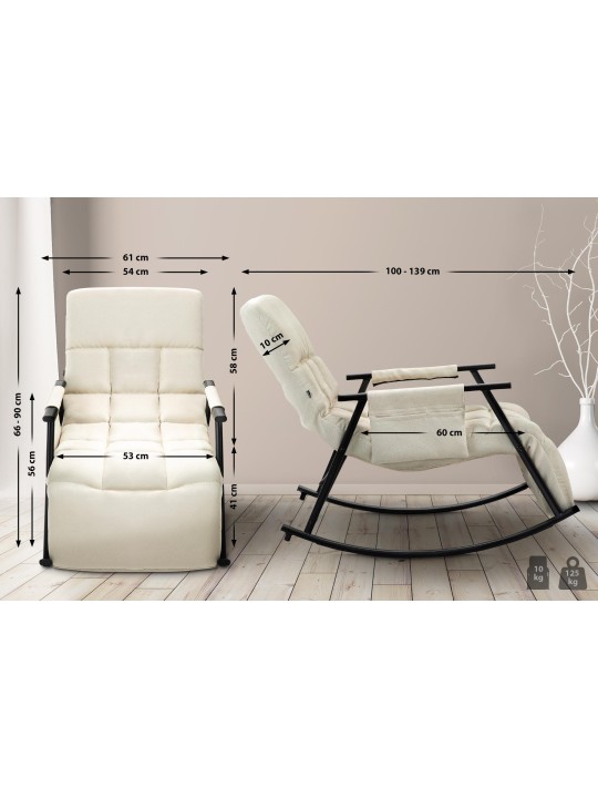 Hojdacie kreslo Cathy látka, krémová