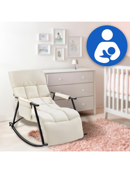 Hojdacie kreslo Cathy látka, krémová