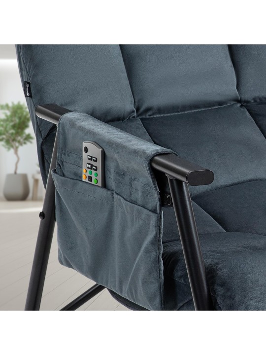 Hojdacie kreslo Cathy velvet, tmavosivá