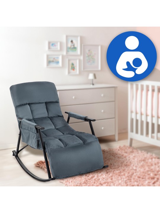 Hojdacie kreslo Cathy velvet, tmavosivá