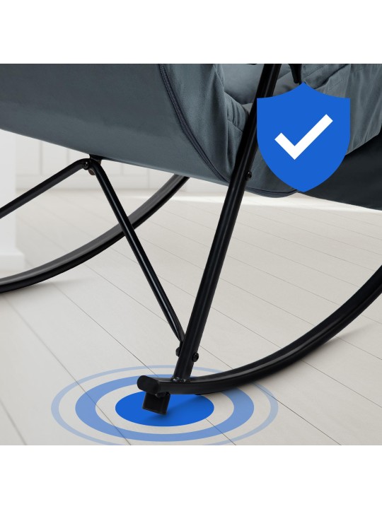 Hojdacie kreslo Cathy velvet, tmavosivá