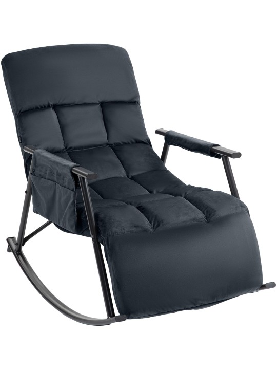 Hojdacie kreslo Cathy velvet, čierna