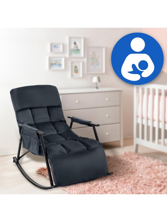 Hojdacie kreslo Cathy velvet, čierna