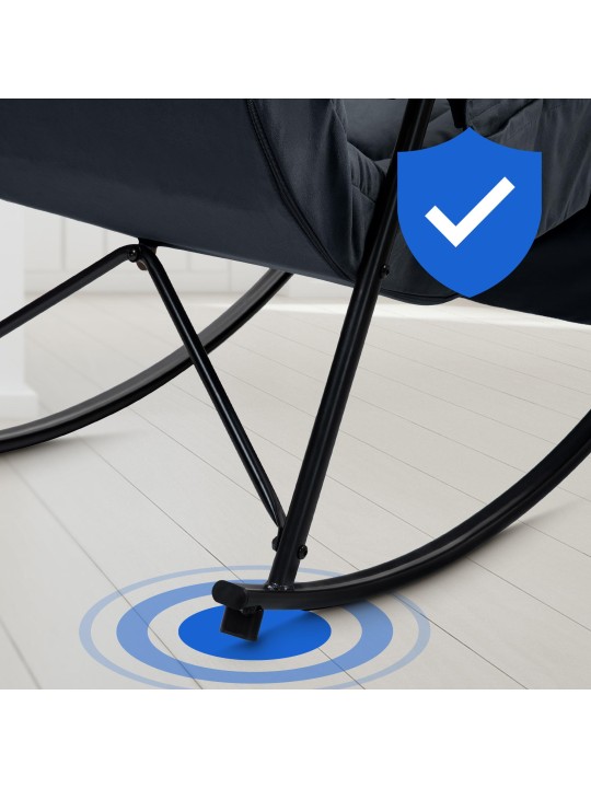 Hojdacie kreslo Cathy velvet, čierna