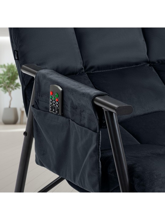 Hojdacie kreslo Cathy velvet, čierna