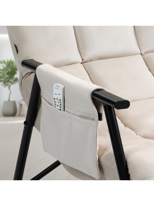 Hojdacie kreslo Cathy velvet, krémová