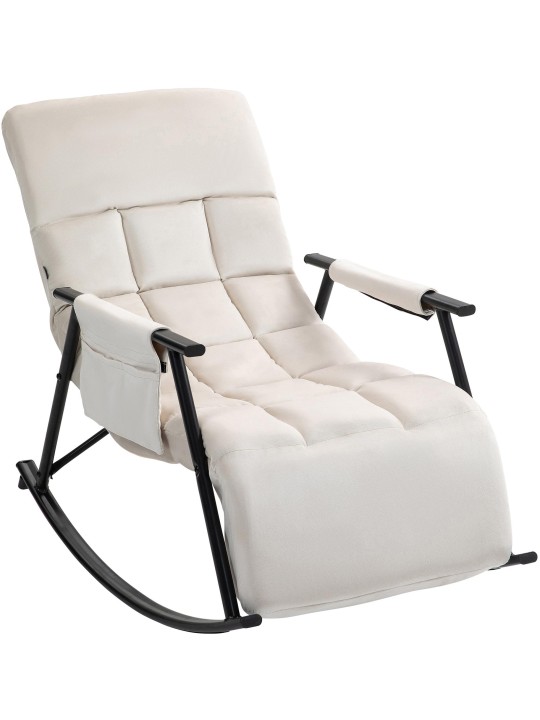 Hojdacie kreslo Cathy velvet, krémová