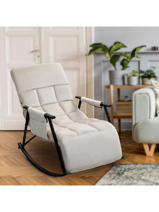 Hojdacie kreslo Cathy velvet, krémová