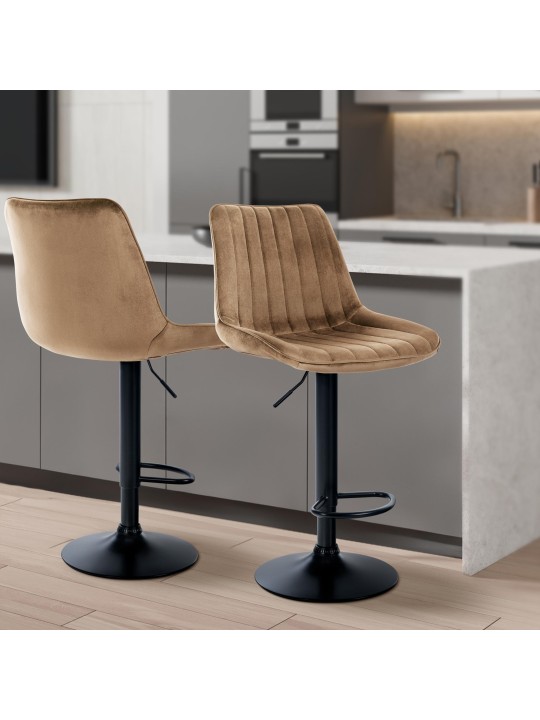 Barová stolička Toni velvet, hnedá