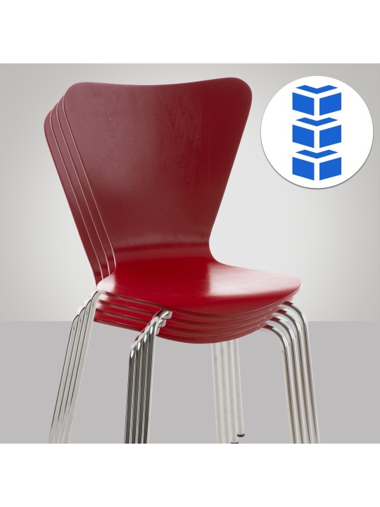 Sada 4 kresiel pre návštevníkov Calisto, červená