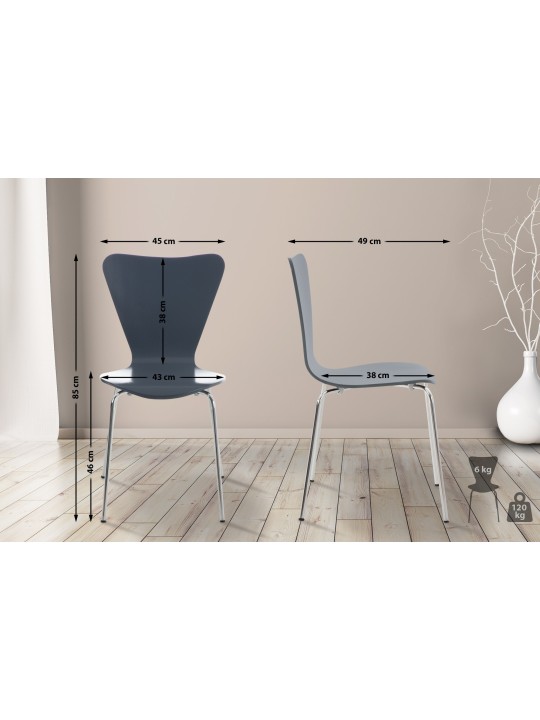 Sada 4 kresiel pre návštevníkov Calisto, sivá