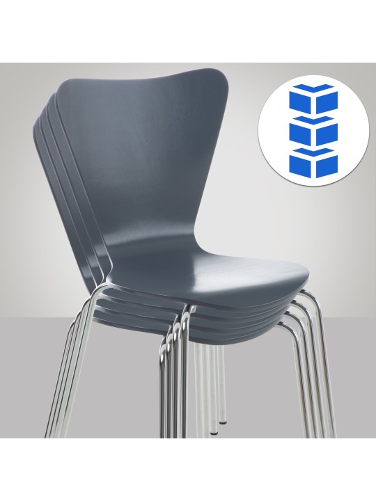 Sada 4 kresiel pre návštevníkov Calisto, sivá