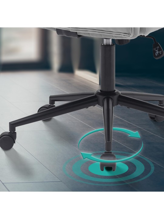 Kancelárske kreslo Kingman velvet, svetlosivá