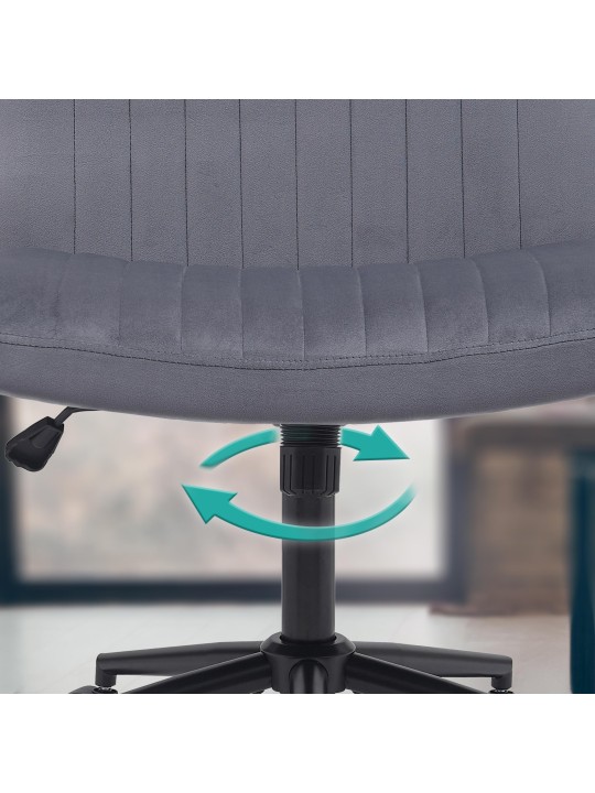 Kancelárske kreslo Kingman velvet, tmavosivá