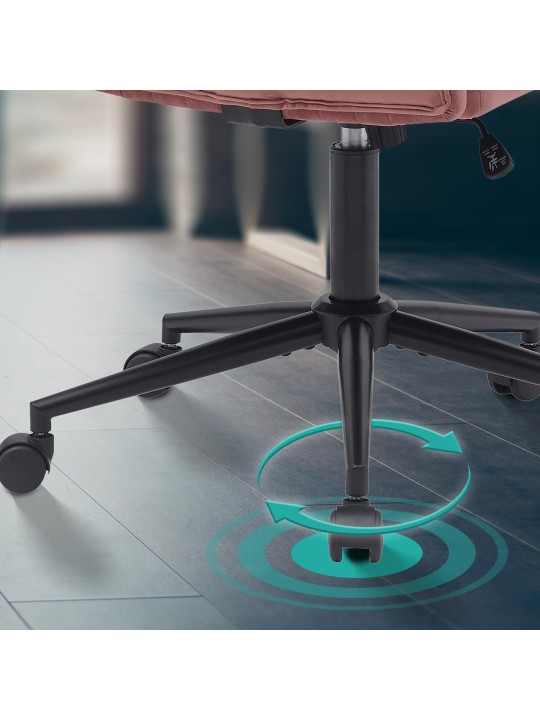 Kancelárske kreslo Kingman velvet, ružová