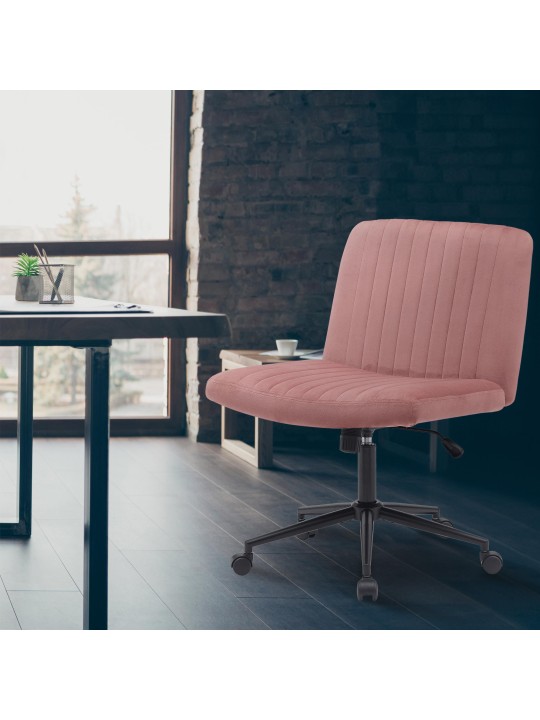 Kancelárske kreslo Kingman velvet, ružová