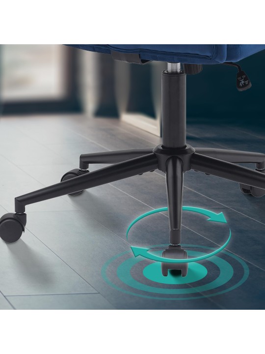 Kancelárske kreslo Kingman velvet, modrá