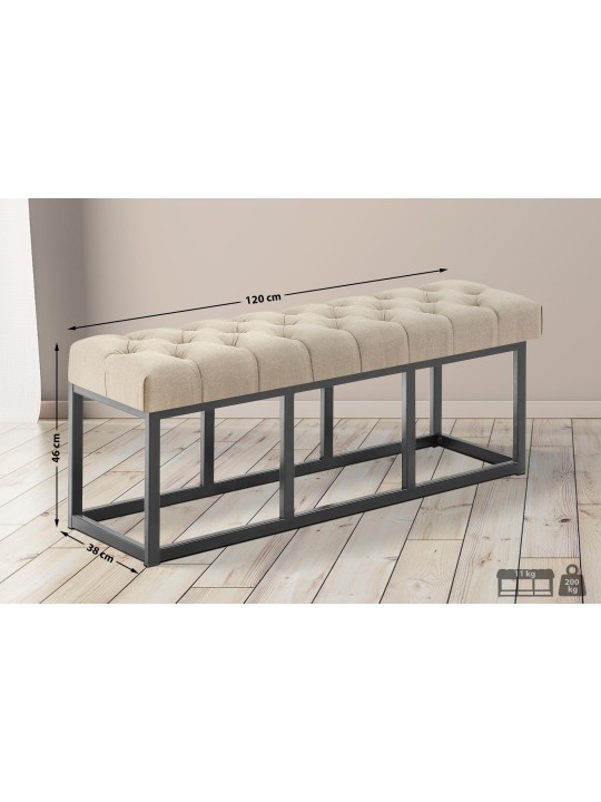 Lavička Amun látka B120, šedohnedá