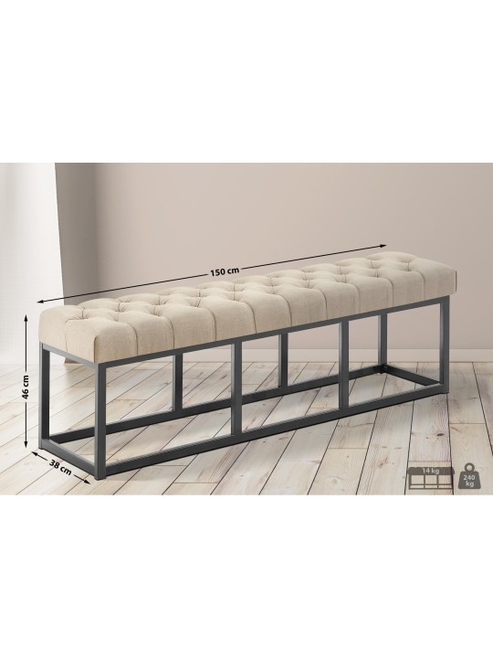 Lavička Amun látka B150, šedohnedá