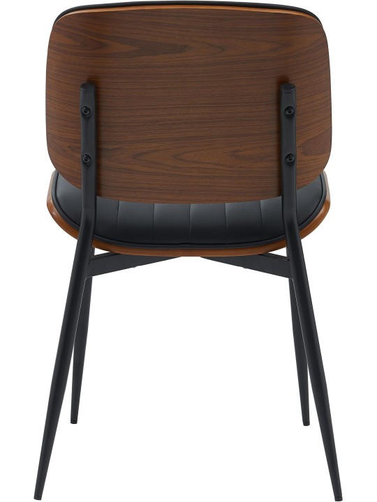 Kreslo pre návštevy Tiffin z umelej kože, orech/čierna