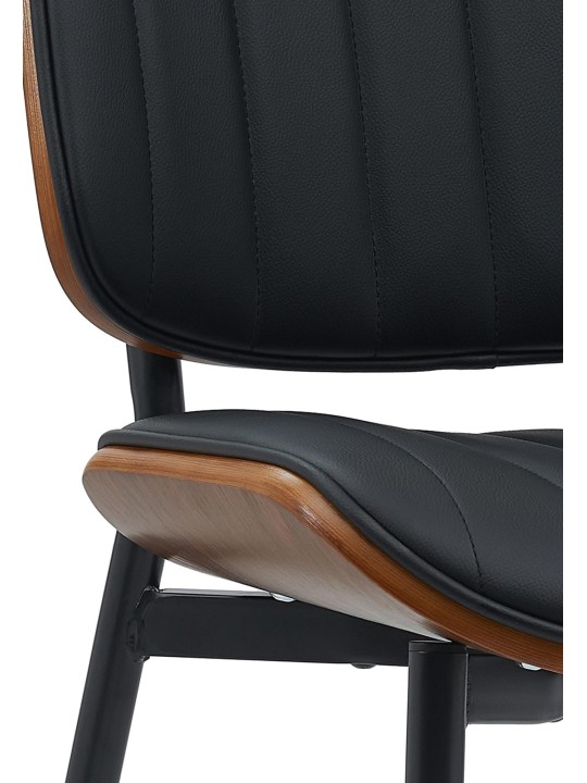 Kreslo pre návštevy Tiffin z umelej kože, orech/čierna