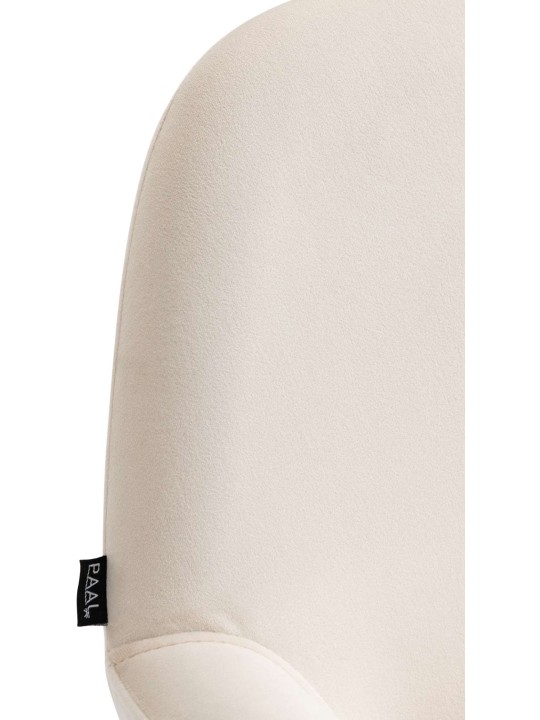 Barová stolička Braga zamatový chróm, krémová