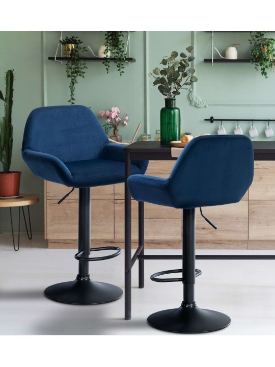 Barová stolička Braga velvet, modrá