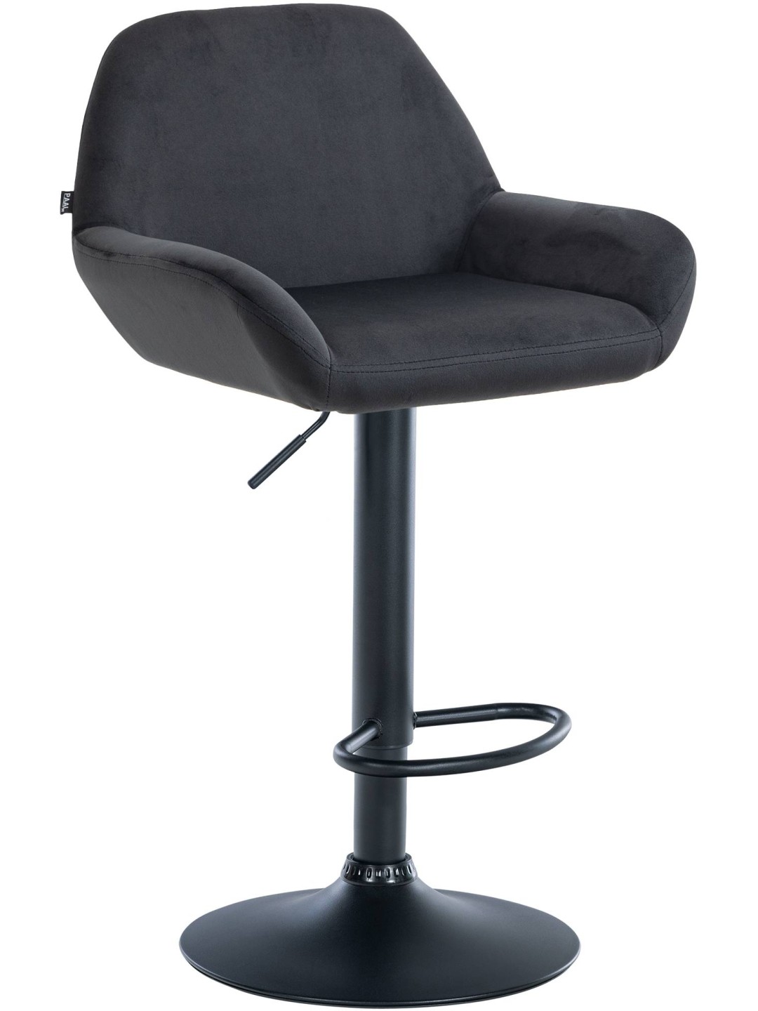 Barová stolička Braga velvet, čierna