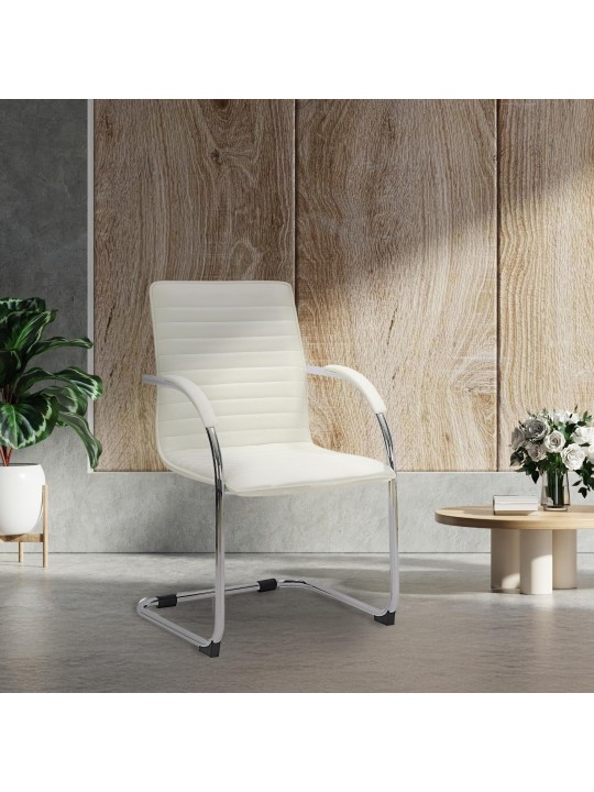 Kreslo pre návštevy Tira umelá koža, biela