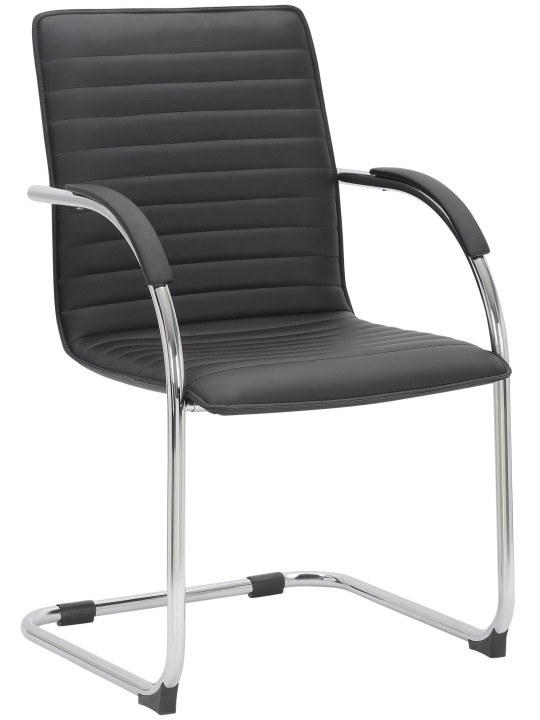 Kreslo pre návštevy Tira umelá koža, čierna