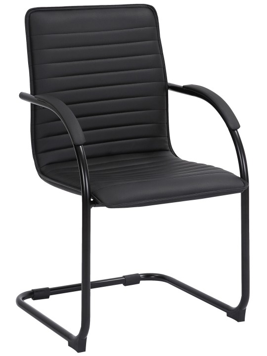 Kreslo pre návštevy Tira umelá koža, čierna/čierna