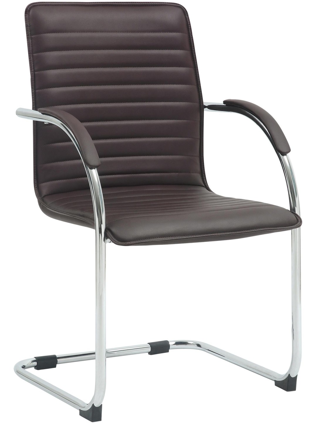 Kreslo pre návštevy Tira umelá koža, hnedá