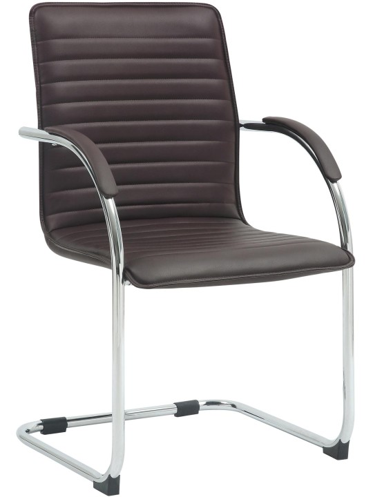 Kreslo pre návštevy Tira umelá koža, hnedá