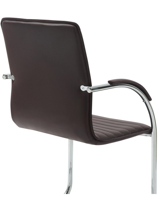 Kreslo pre návštevy Tira umelá koža, hnedá