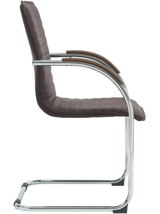 Kreslo pre návštevy Tira umelá koža, hnedá