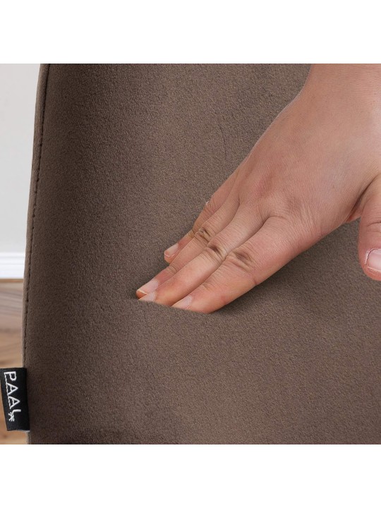 Sada 2 barových stoličiek Braga zamatový chróm, hnedá