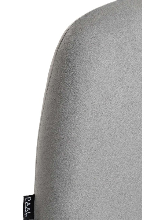 Sada 2 barových stoličiek Braga zamatový chróm, sivá