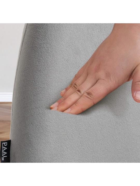 Sada 2 barových stoličiek Braga zamatový chróm, sivá