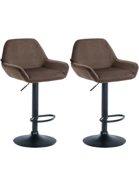 Sada 2 barových stoličiek Braga velvet, hnedá
