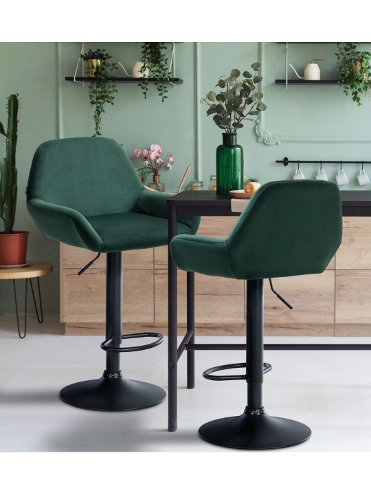 Sada 2 barových stoličiek Braga velvet, tmavozelená